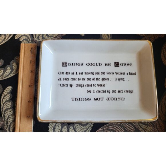 1957 Delano Studios "Things Could Be Worse" Funny Trinket Tray Catchall - Picture 2 of 7
